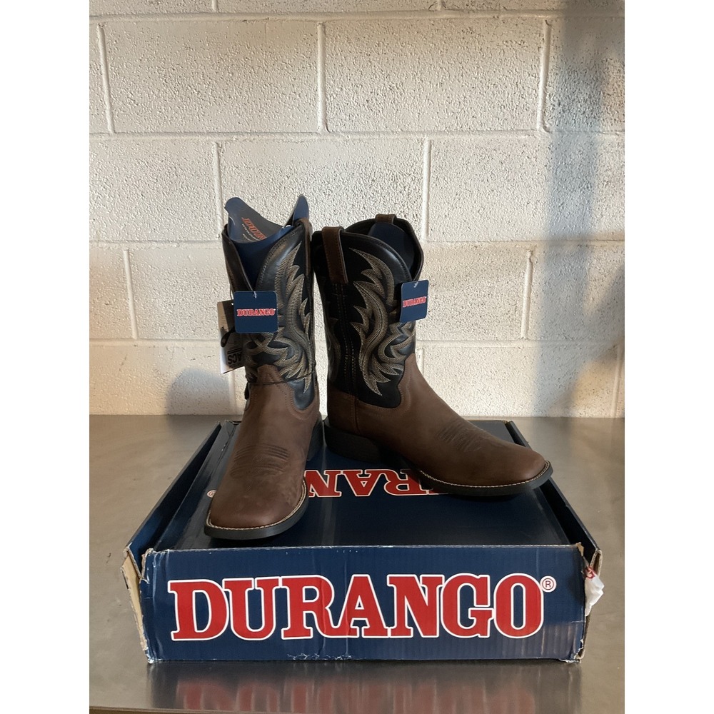 Durango Shyloh Western Boot Mens 11.5 Brawny Brown Black Onyx Square Toe